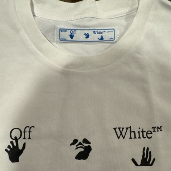 OFF WHITE BLUE MARKER WHITE TEE - Picture 4 of 7